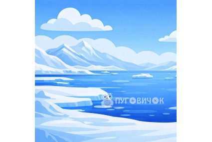 Фетр корейський жорсткий з візерунком фон: арктика/антарктика