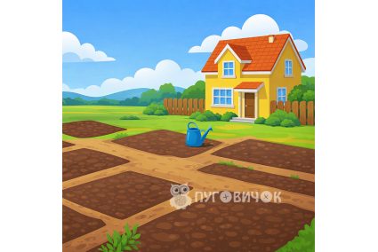 Фетр корейський жорсткий з візерунком фон: город 20х20см