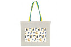Друк на сумці-шопері 40*35см з жовто-блакитними ручками