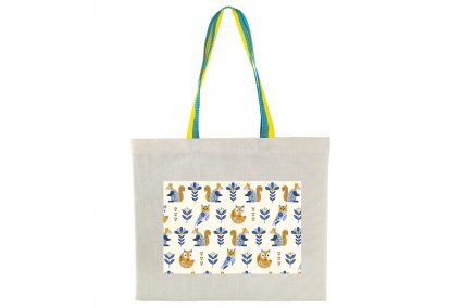 Друк на сумці-шопері 40*35см з жовто-блакитними ручками