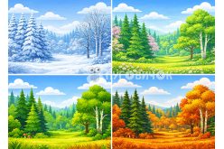 Ігровий фон "Пори роки" 29*40см на 2мм жорсткому фетрі