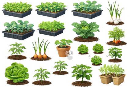 Фетр жорсткий з візерунком "Овочі для теплиці" 20х30см