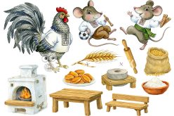 Жорсткий фетр з принтом казка "Колосок" 20х30см