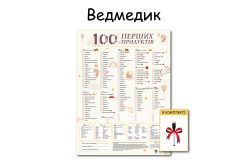 Планер "Мишка" магнитный 100 первых продуктов