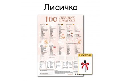 Планер "Лисичка" магнитный 100 первых продуктов