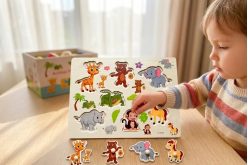 Деревянный планшет "Животные", пазл, игра-вкладыш Монтессори