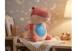 Игрушка крокодил персиковый ночник-проектор (с музыкой)
