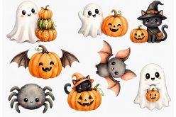 Фетр мягкий с узором "Helloween. Приведение-Приведение (с