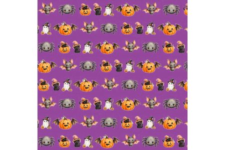 Фетр м'який з візерунком "Helloween. Принт дрібний