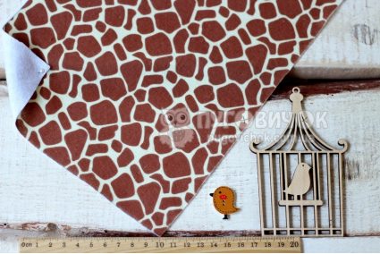 Фетр корейский мягкий с узором жираф 20х30см