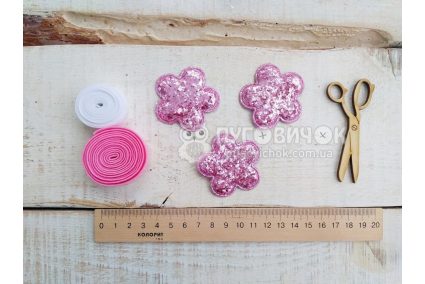 Нашивка-патч с глиттером "Цветок"