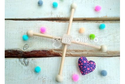 Крестовина для мобилю деревянная 4 лучи с шариками
