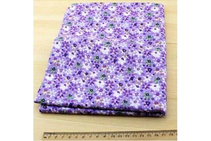 Тканина фіолетова асорті 50*50см квіти великі різні