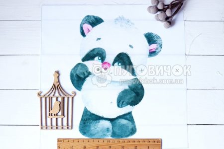 Габардин з малюнком 35*35см панелька "Добра панда"