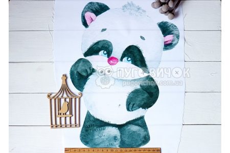 Габардин с рисунком 35*24см панелька "Добрая панда"