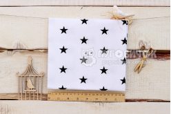Ткань польская "Звезды черные" на белом