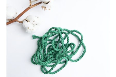 Шнур хлопковый крученый 6 мм зеленый