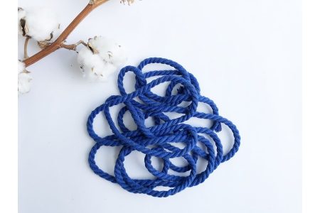 Шнур хлопковый крученый 6 мм синий