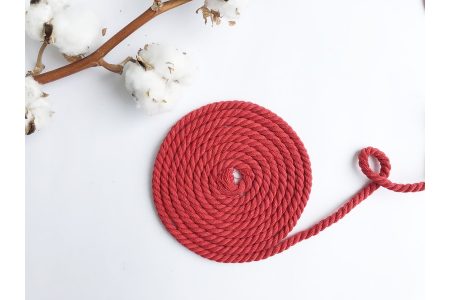 Шнур хлопковый крученый 6 мм красный